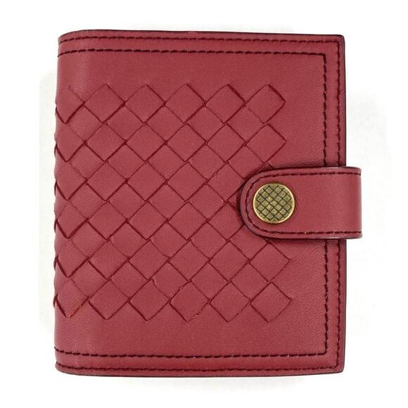 BOTTEGA VENETA Red Leather Intrecciato Wallet - Picture 1 of 7